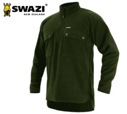 Buy Swazi Back 40 Fleece Long Sleeve Shirt Olive in NZ New Zealand.